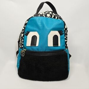 Betsey Johnson Tazzy Monster Blue Black Eyelash Blue Backpack